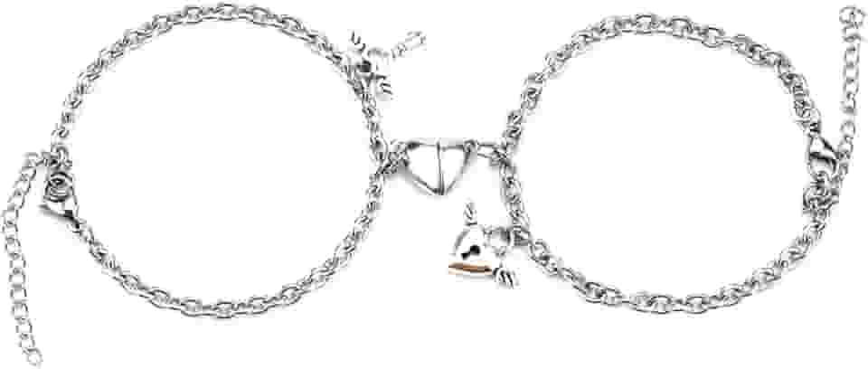Pulseiras Magnéticas Casal Namorados Chave E Coração Kit