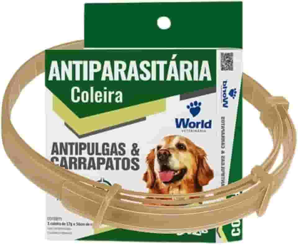 Coleira Antiparasitária World Para Cães Proteção Contra Pulgas E Carrapatos