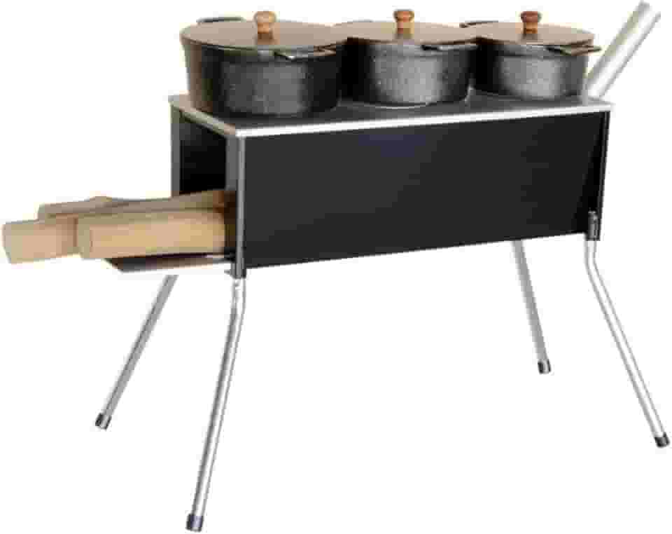 Fogão A Lenha 03 Bocas 2 Em 1: Fogão E Churrasqueira