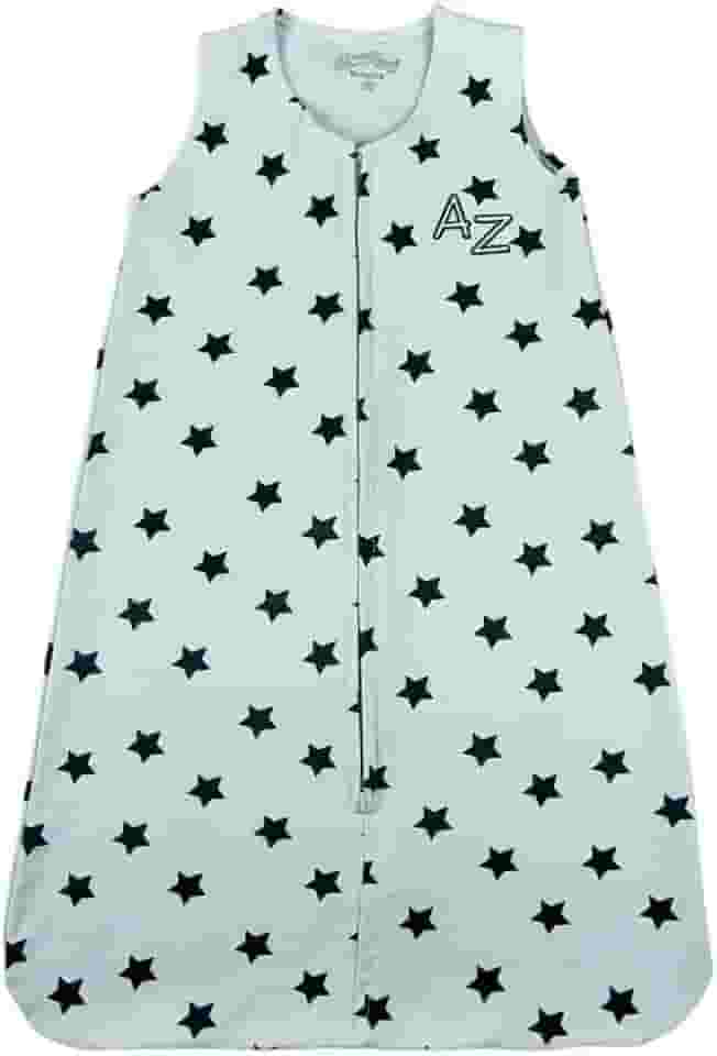Casulo de Bebê Menino em Suedine 100% Algodão com Estampa de Estrelas – Saco de Dormir Macio(Azul, M)