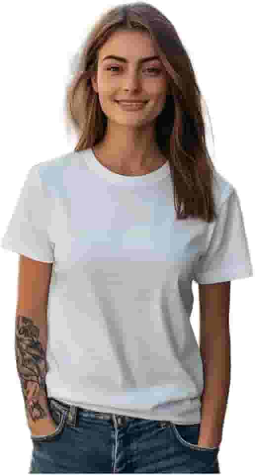 Camiseta Básica Feminina Lisa 100% Algodão Premium Confort