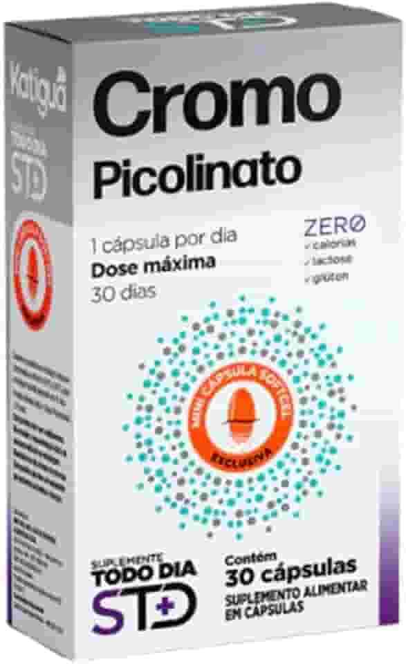 Katiguá, Picolinato de Cromo, Mineral Quelato, STD, Sem sabor, 30 Cápsulas Softgel • 30 doses, Branco