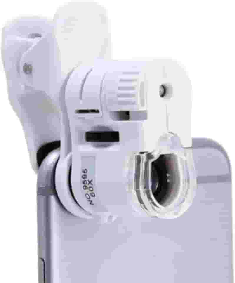 Lente de Aumento para Celular 60x com LED, Portátil, Lupa Digital de Bolso para Celular e Tablet