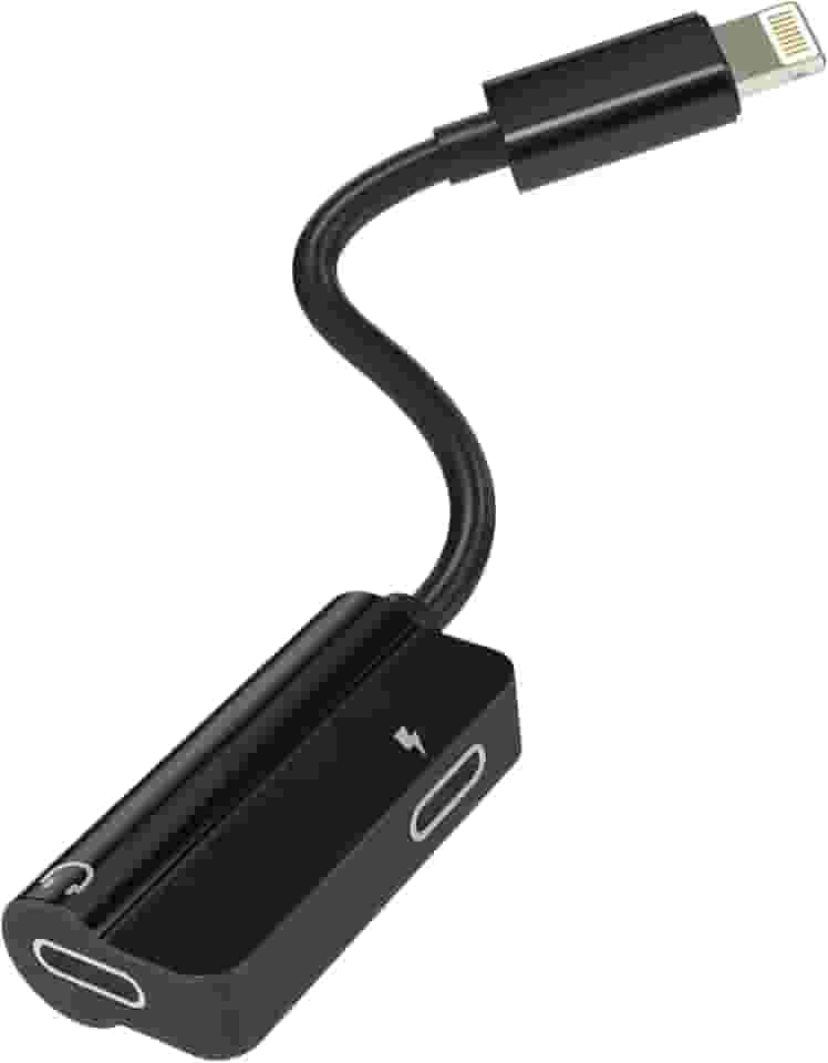 Adaptador Lightning duplo para iPhone, Dongle 2 em 1, carregador de fone de ouvido, divisor de áudio, conector de cabo auxiliar para Apple MFI certificado duplo conversor para 14 13 12 11 Pro Max 7 8