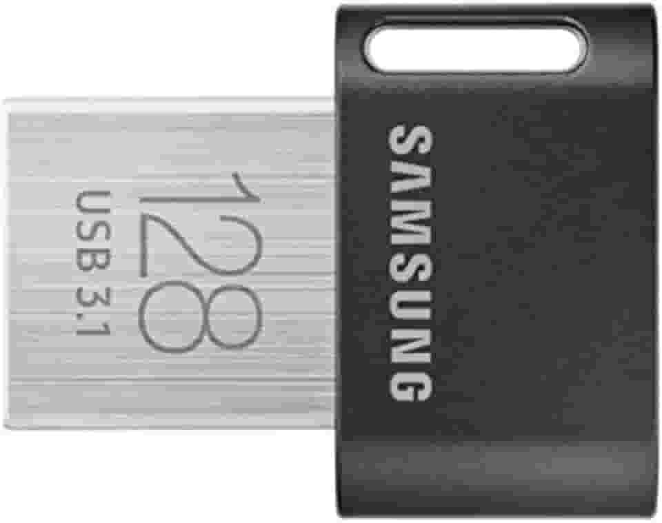 SAMSUNG Unidade flash USB FIT Plus 3.1, 128 GB, 400 MB/s, conecte e permaneça, expansão de armazenamento para laptop, tablet, Smart TV, sistema de áudio de carro, console de jogos, MUF-128AB/AM, cinza