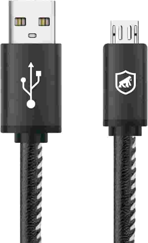 Cabo Turbo Militar Original Carregamento Extremamente Rápido, USB para Micro USB V8, Qualcomm 3.0, Nylon Trançado, Comprimento 1,5m - Gshield- Comprimento 1,5M - Gshield