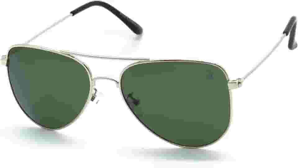 Óculos de Sol Aviador Clássico Unissex Polo London Club, Armação em Metal Stainless Stell