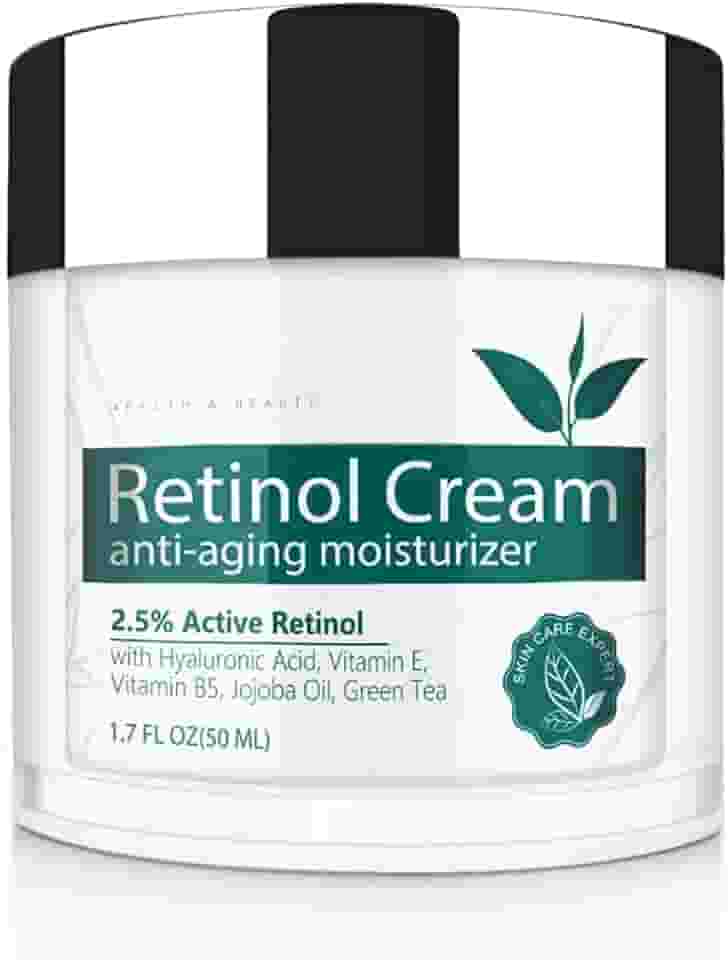 Creme de retinol para rosto, hidratante facial com 2,5% de retinol, ácido hialurônico, creme hidratante antienvelhecimento diurno e noturno para mulheres e homens, para todos os tipos de pele