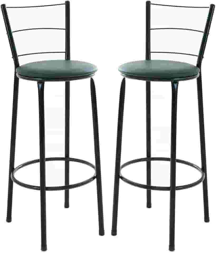 Kit 2 Banquetas Altas com Encosto, 3 Arames, Design Moderno