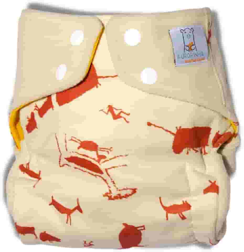 Fralda Ecológica AURORINHA SUSTENTÁVEL Pocket Desenho Rupestre Tamanho Único 4kg/18kg