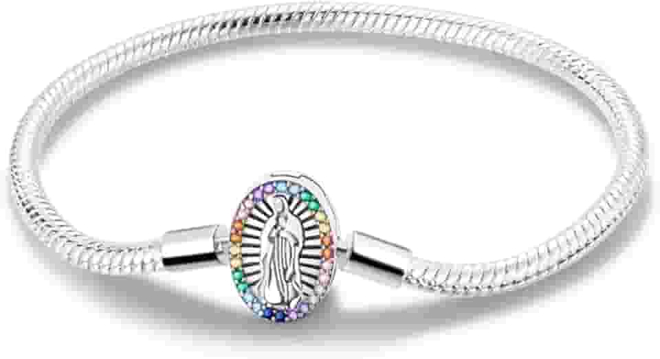Pulseira de Medalha Nossa Senhora - Joia Religiosa - Delicada e Elegante! Pulseira Feminina - Presente Feminino - Joias para Mulheres