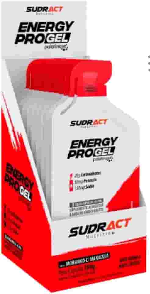 Gel Carboidrato Energy Pro Gel Sudract Morango com Maracujá Cx 10 Un
