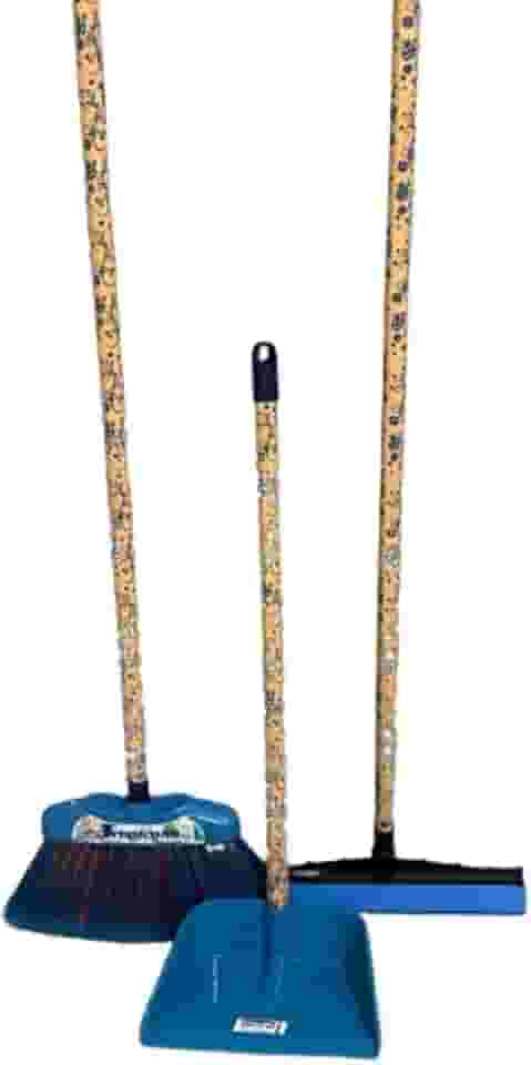 KIT VASSOURA TROPICANA RODO 30CM E PÁ PLÁSTICA CABO LONGO