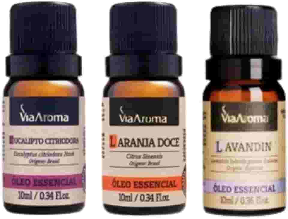 Kit 3 Óleos Essenciais. Reduz o Stress, e Promove Sensação de Paz, Conforto e Bem-estar - Via Aroma.