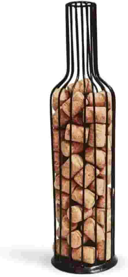 Garrafa Porta Rolha Vinho de Metal Enfeite Cozinha