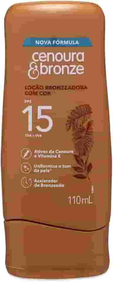 Loção Bronzeadora com Cor FPS 15 Cenoura & Bronze 110ml