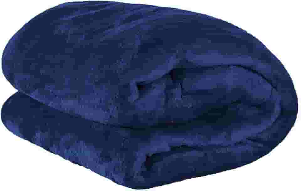 Cobertor Manta Microfibra Solteiro 01 Peça (Toque Aveludado) - Marinho