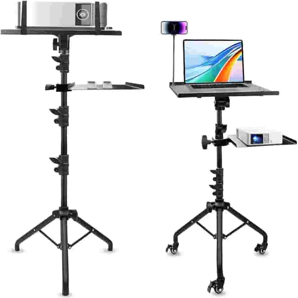 Kerdele Tripé para Projetor, Altura Ajustável de 66 a 135 cm, Tripé Portátil para Laptop, Suporte de Tripé para Projetor Ajustável, Suporte para Projetor, Tripe para Projetor, Suporte para Notebook