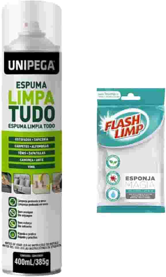 Espuma Mágica Limpa Tudo Tênis Sofa Parede Piso Tapete Carpete 400ml + Esponja Magia