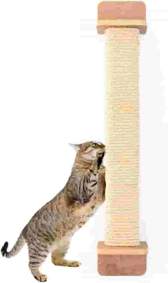 Arranhador de Parede para Gatos Sem Necessidade de Furar a Parede 80cm de Altura Resistente Sisal de 8mm (Marrom)