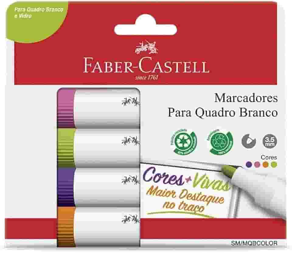 Pincel para quadro branco com 4 unidades Sm/mqbcolor - Faber-castell