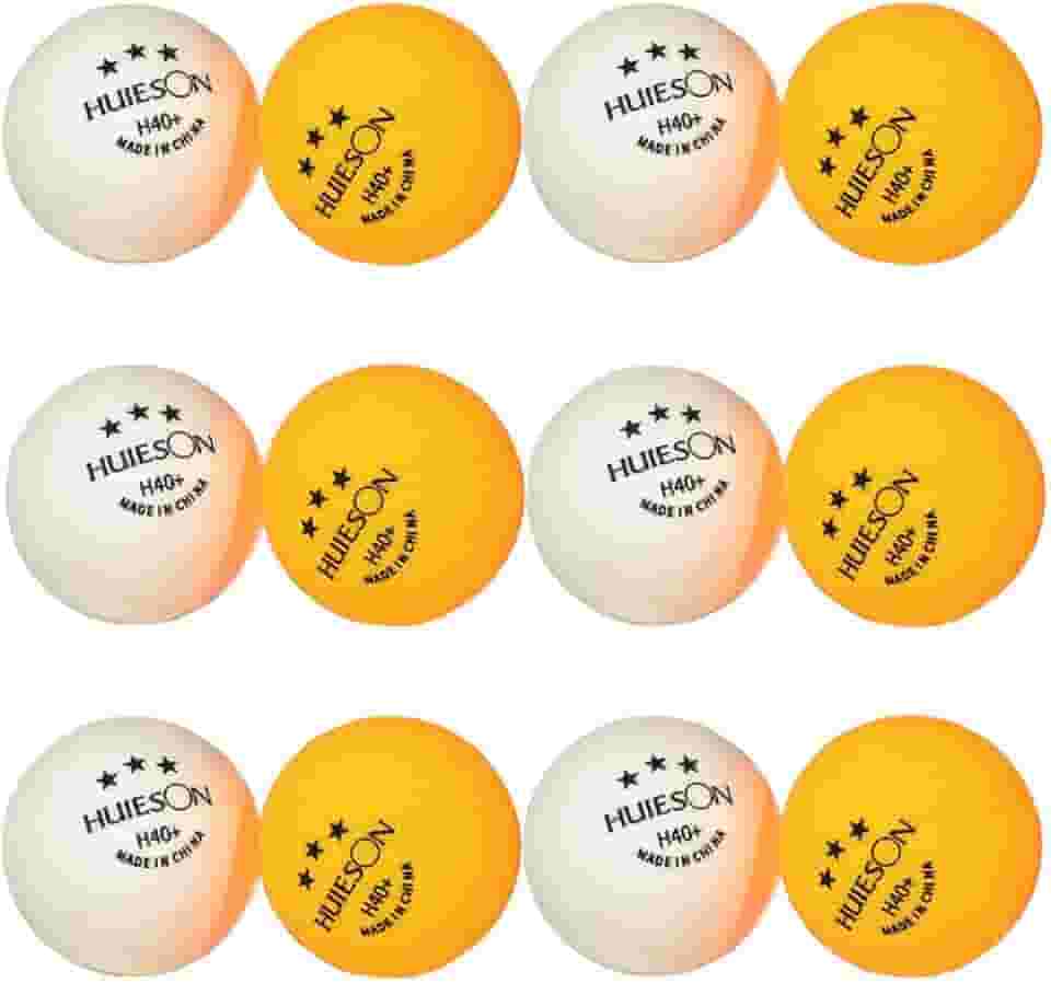 10 Bolas Tênis de Mesa Ping Pong Huieson 3 Estrelas H40+ Plástico ABS Profissional