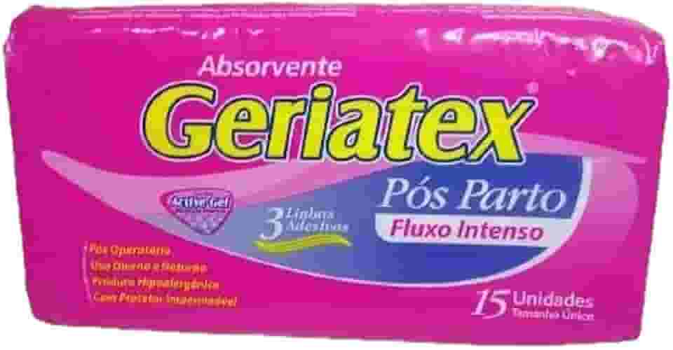 Absorvente Pós-Parto Geriatex Com 15 unidades Absorvente Pós-Parto Geriatex Fluxo Intenso - 15 unidades