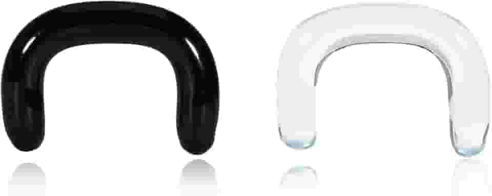 2 peças retentores de septo de vidro 16G 14G 12G 10G 8G 8G retentores de piercing de nariz invisíveis em forma de U com anéis de vedação hipoalergênicos para trabalho, esportes, cirurgia