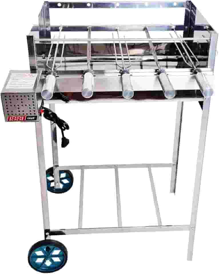 Churrasqueira Portátil com Rodinha e Grill Giratório 5 Espetos Issi Grill