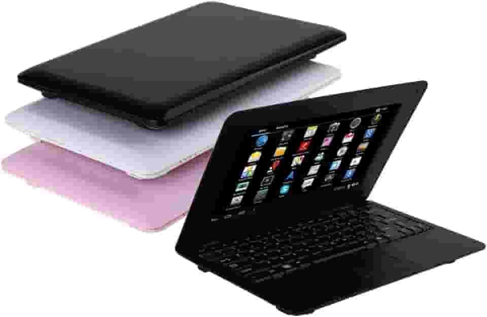 Versão 2025 portátil de 10,1 polegadas, 8 GB, laptop, PC, Quad Core, Android 6.0, mini netbook, notebook fino e leve, YouTube Player Flash (preto)