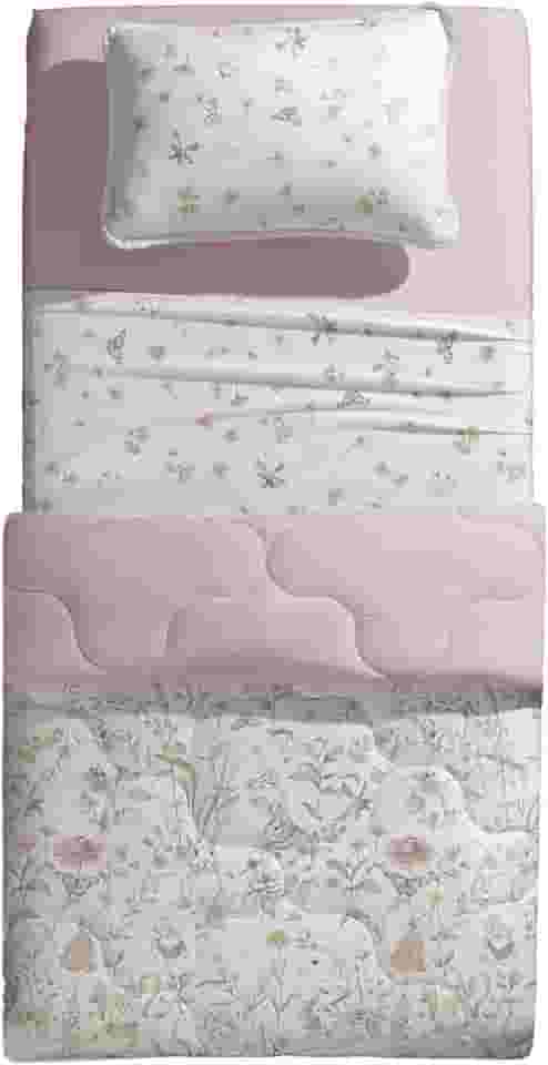 Edredom Mundo Kids Malha antim - Jardim Mágico - Solteiro