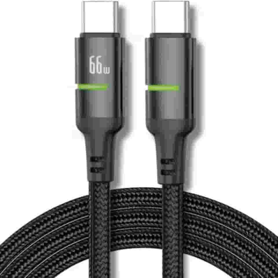 Cabo USB-C Tipo C 66w Trançado De Nylon Preto Compativel com Iphone 15,15 Pro/Max, Compativel iphone16,16 Pro/Max IOS/Android Certificado Premium Reforçado