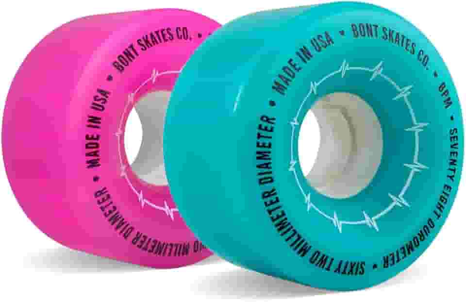 Bont Patins BPM Quad Roller Skate Outdoor Wheels - Adequado para Patinagem Recreativa Asfalto Calçada Calçada Rua - 62 x 35 mm 78A, Feito nos EUA (Rosa Choque - Conjunto de 4 Rodas)