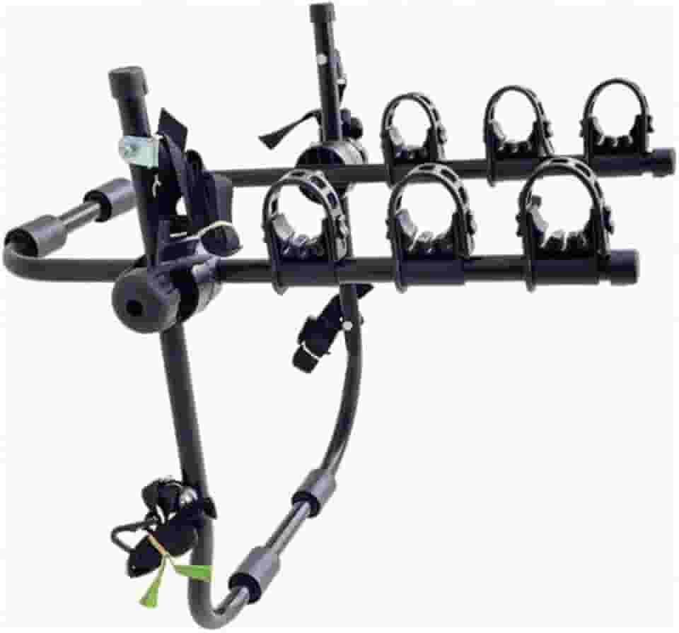 TRUE SPORT Suporte Transbike Universal para Carro, Rack de Bicicleta para Sedan, Hatch e SUV, Transporte para 3 Bicicletas, com 6 Fitas de Fixação e 4 Bases de Borracha