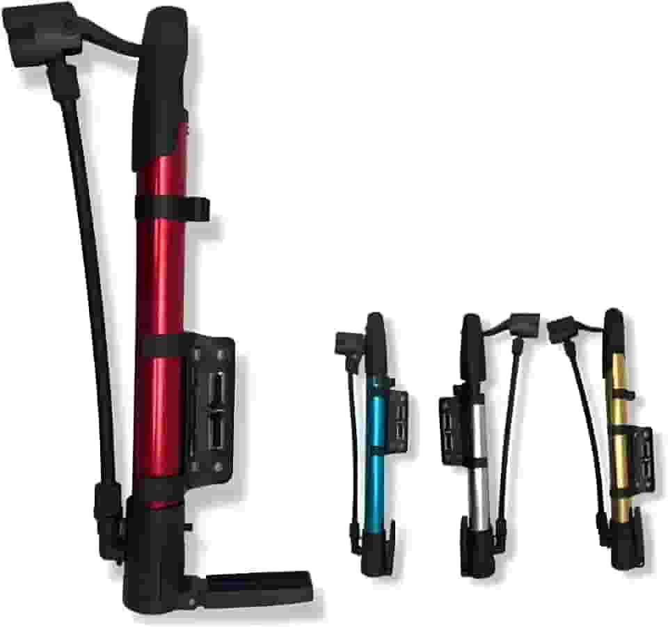 Bomba de Ar Portátil Multifuncional Manual – Leve, Compacta 28 cm, Para Bicicletas, Bolas e Infláveis, Alta Durabilidade, Suporte para Bike Incluso.