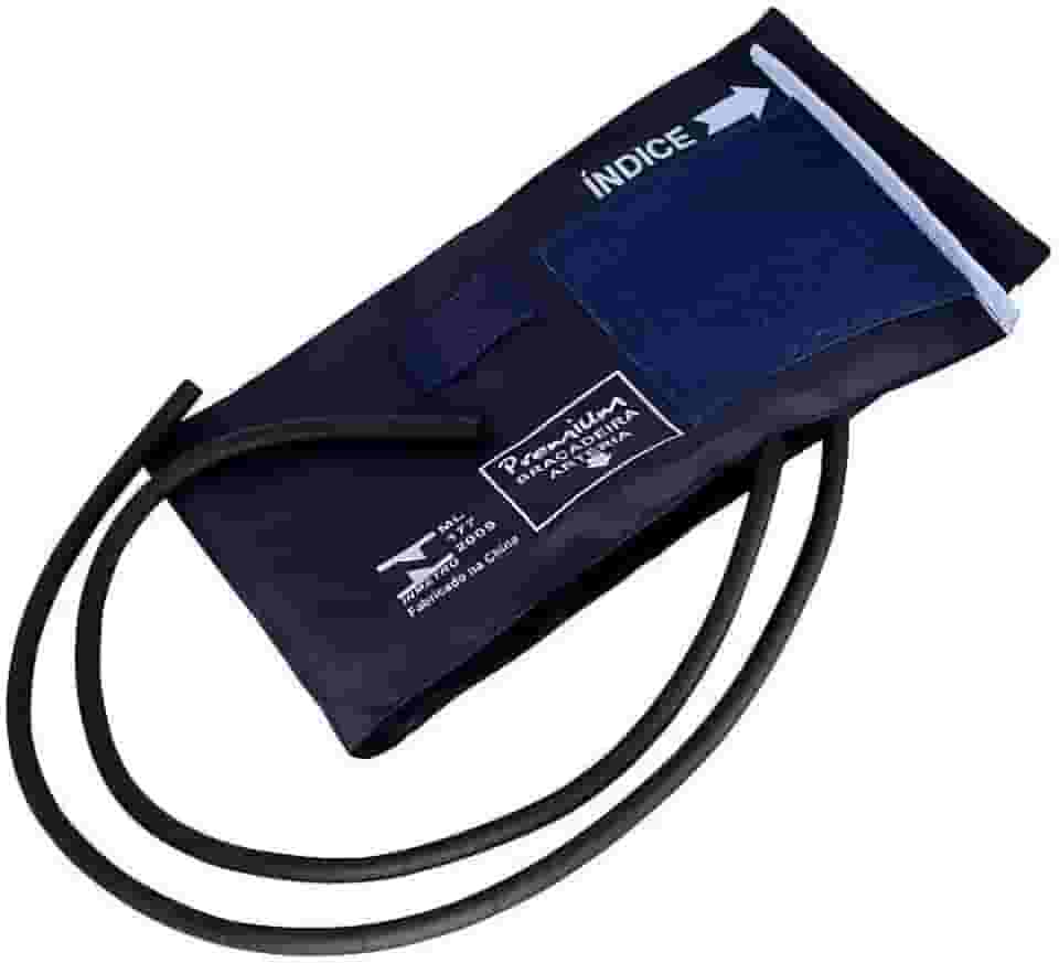 Braçadeira C/Manguito Para Esfigmomanômetro Premium Azul