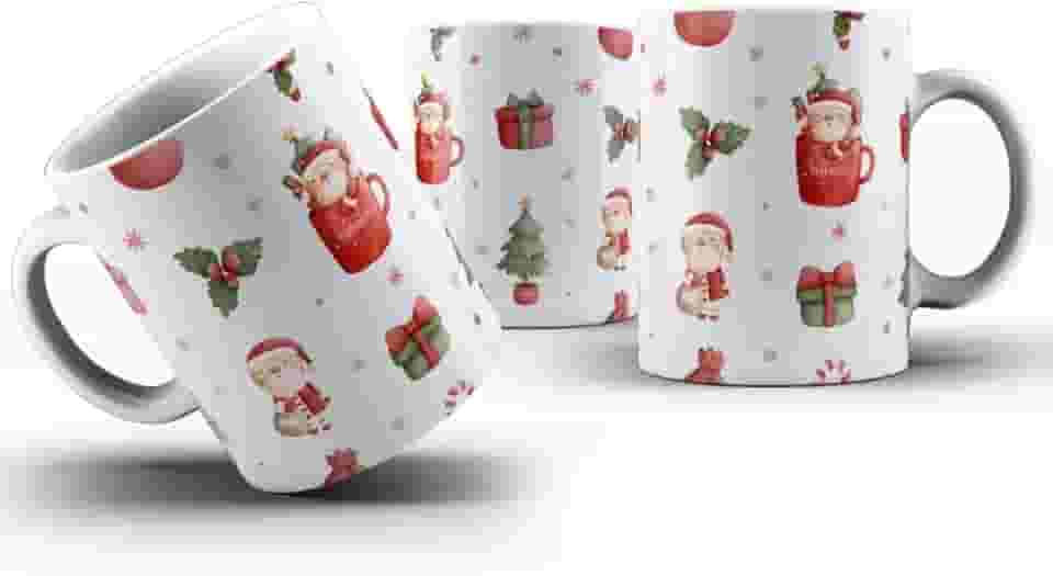 Genérico Caneca Xícara de Feliz Natal Um Presente Criativo Cesta Café 325ml Porcelana de Qualidade