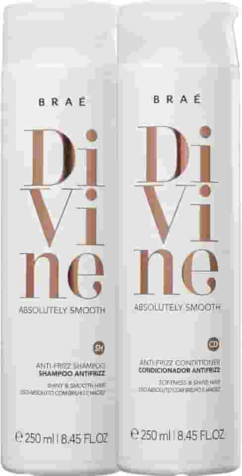 Kit Shampoo e Condicionador Braé Divine 250ml - Profissional Anti-Frizz, Maciez e Brilho Intenso - Kit Hidratação Cabelo de Salão