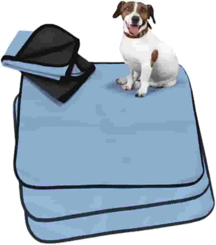 Kit 3 tapetes higiênicos laváveis premium - Alta absorção (Azul, 70x50)