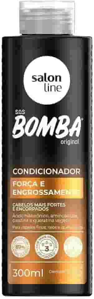 Salon Line, Condicionador, SOS Bomba, Força e Engrossamento, Vegano - Para Todos os Tipos de Cabelo, 300 ml