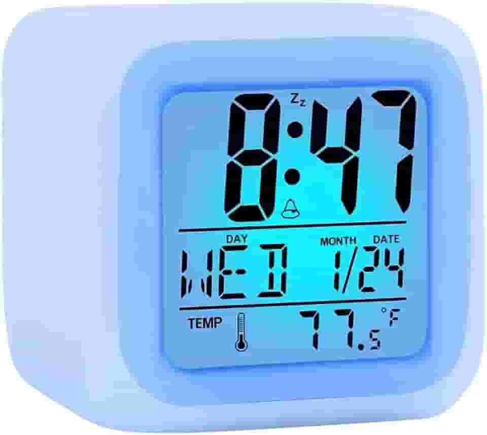 Relógio Despertador Digital de Mesa Led Colorido