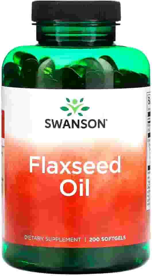 Óleo de linhaça 1g Swanson Flaxseed 200Soft Importado