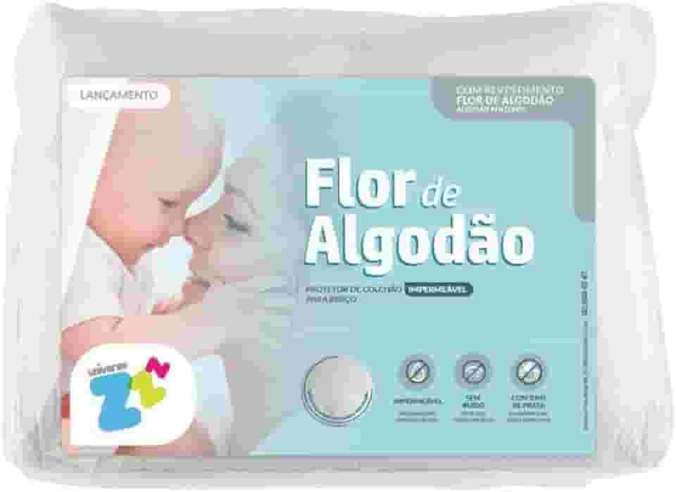 Protetor de colchão Flor de Algodão impermeável para berço em matelassê - 70x130 - Fibrasca, BRANCO