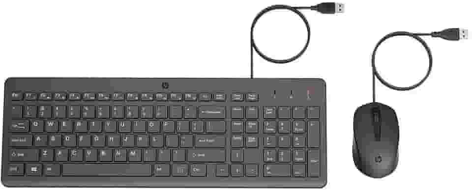 Combo de Teclado e Mouse USB HP 150 - Plug and Play, com Digitação Silenciosa, Confortável e Precisa, Mouse com DPI de 1600, Layout ABNT2, Preto (240J7AA)