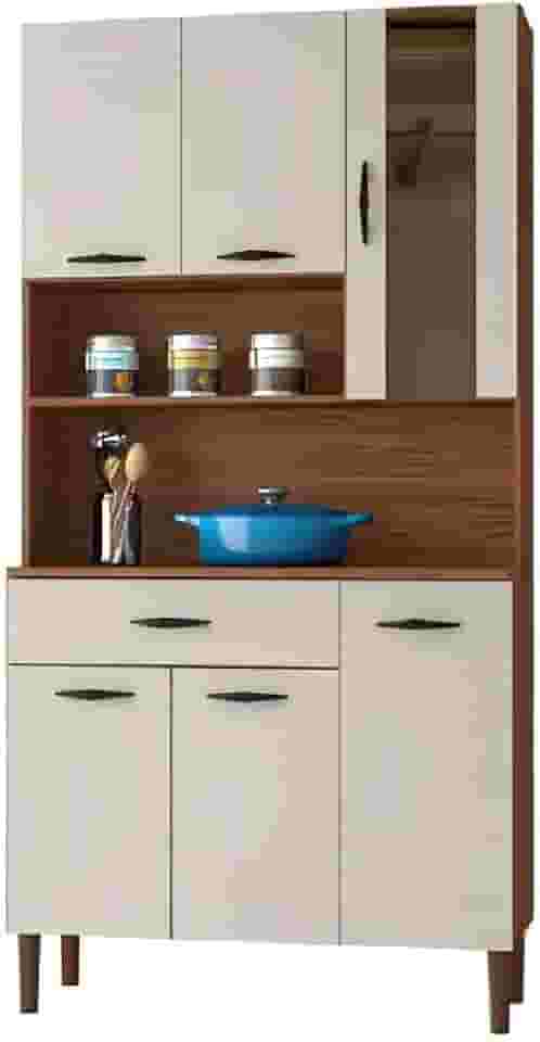 Armário De Cozinha Completa Golden Nogueira/Off White