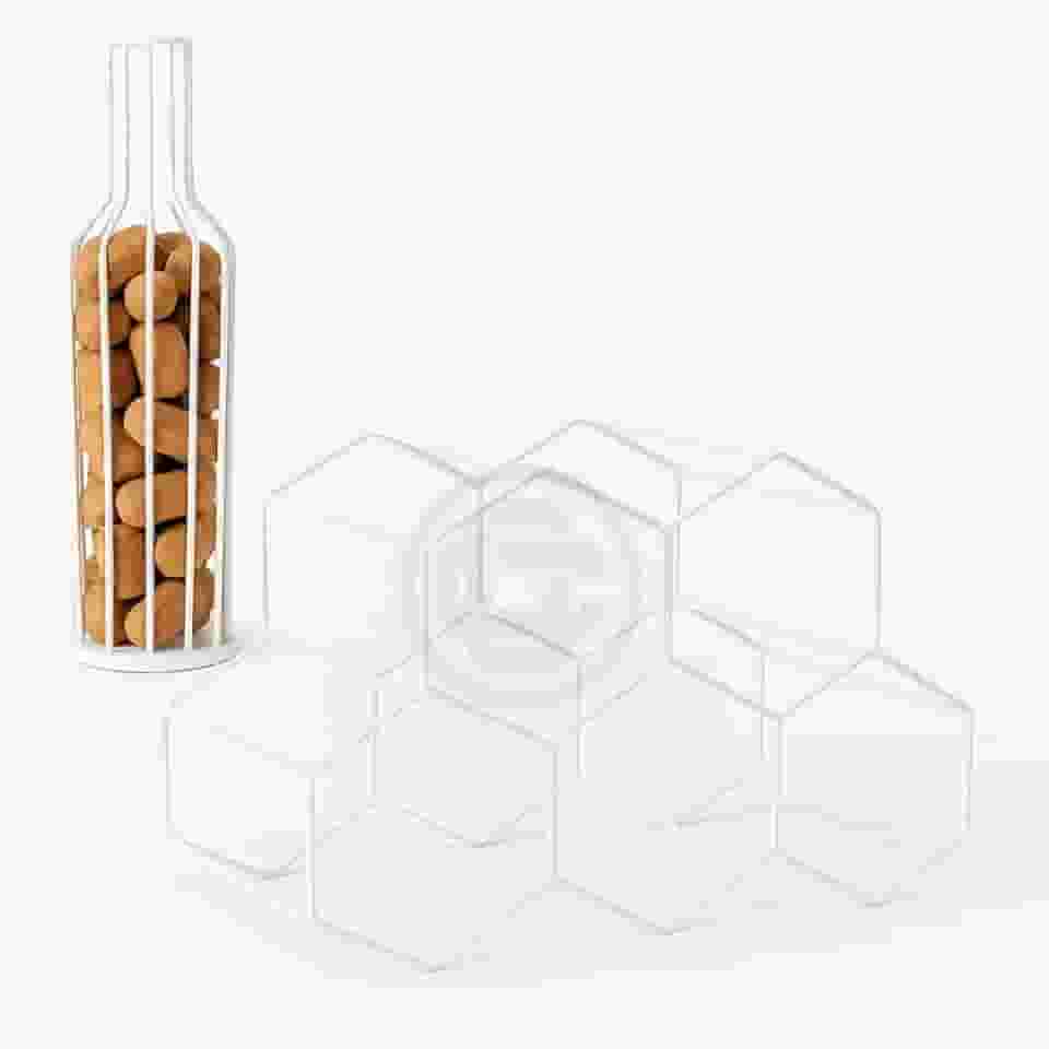 Adega Vinho + Porta Rolha Aramado Empilhável A Solução Perfeita Para Guardar Seus Vinhos com Charme (KIT - BRANCO)