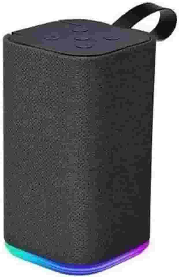 Caixa de Som Bluetooth, Excelentes Graves, Rádio FM, Entrada USB, Micro USB e Entrada Aux para Cabos P2, Alcance 10M, Led Colorido RGB em 7 Cores- Distribuição Exclusiva QH Shopp (Preto)