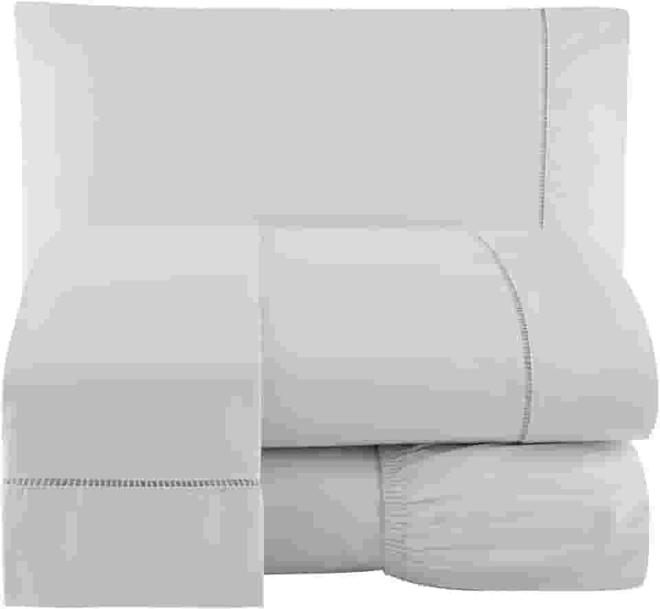 Jogo De Lençol King 100% Algodão 400 Fios Egipicios 4 PEÇAS Lençol de cima (CINZA, KING 4 PEÇAS)