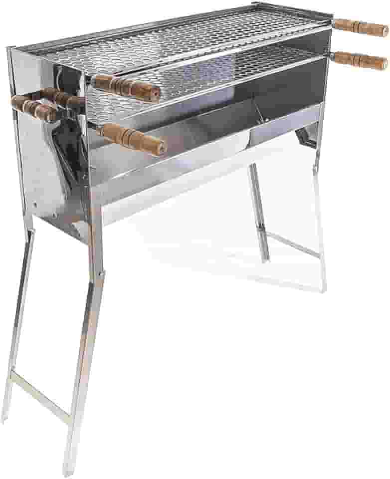 Churrasqueira Inox Espetinho Profissional Com 2 Grelha Inox Tamanha 80x25x93 cm