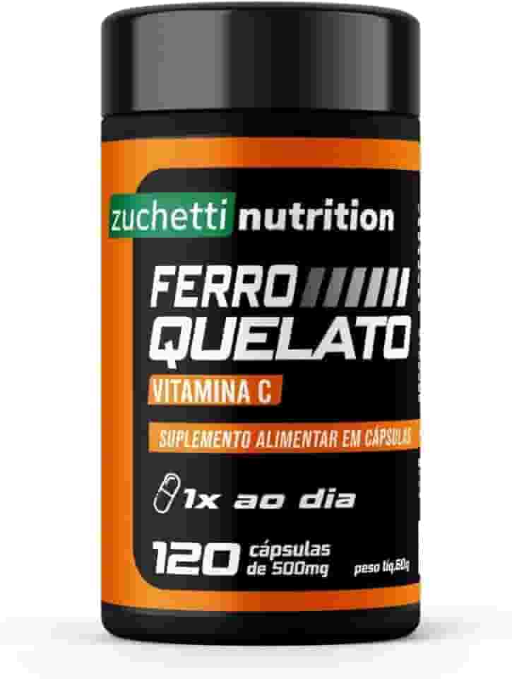 Ferro Quelato Bisglicinato 34mg 120 Cápsulas Vitamina C 200mg Zuchetti nutrition